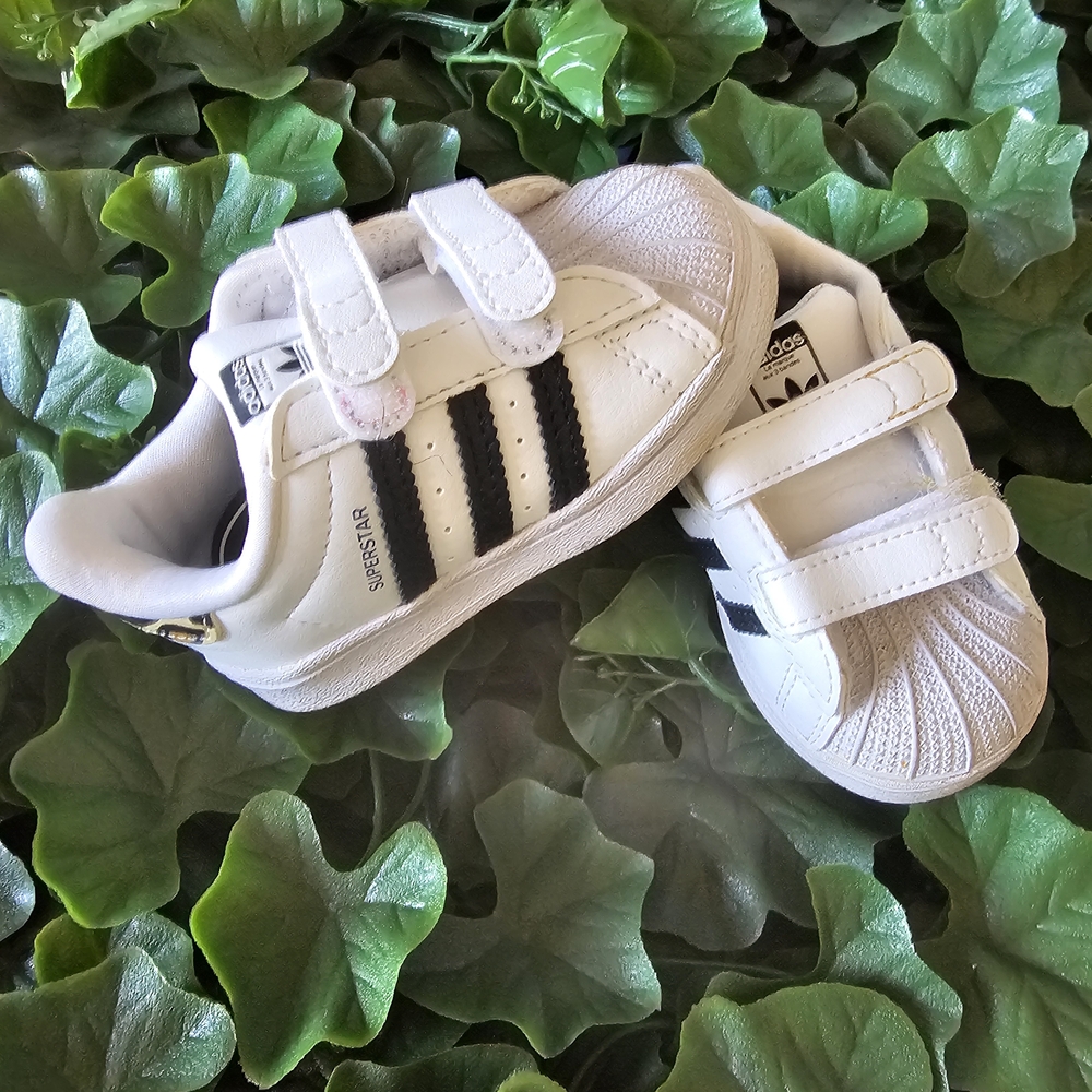 Adidas Kids Superstar White with Black Stripes Sneakers